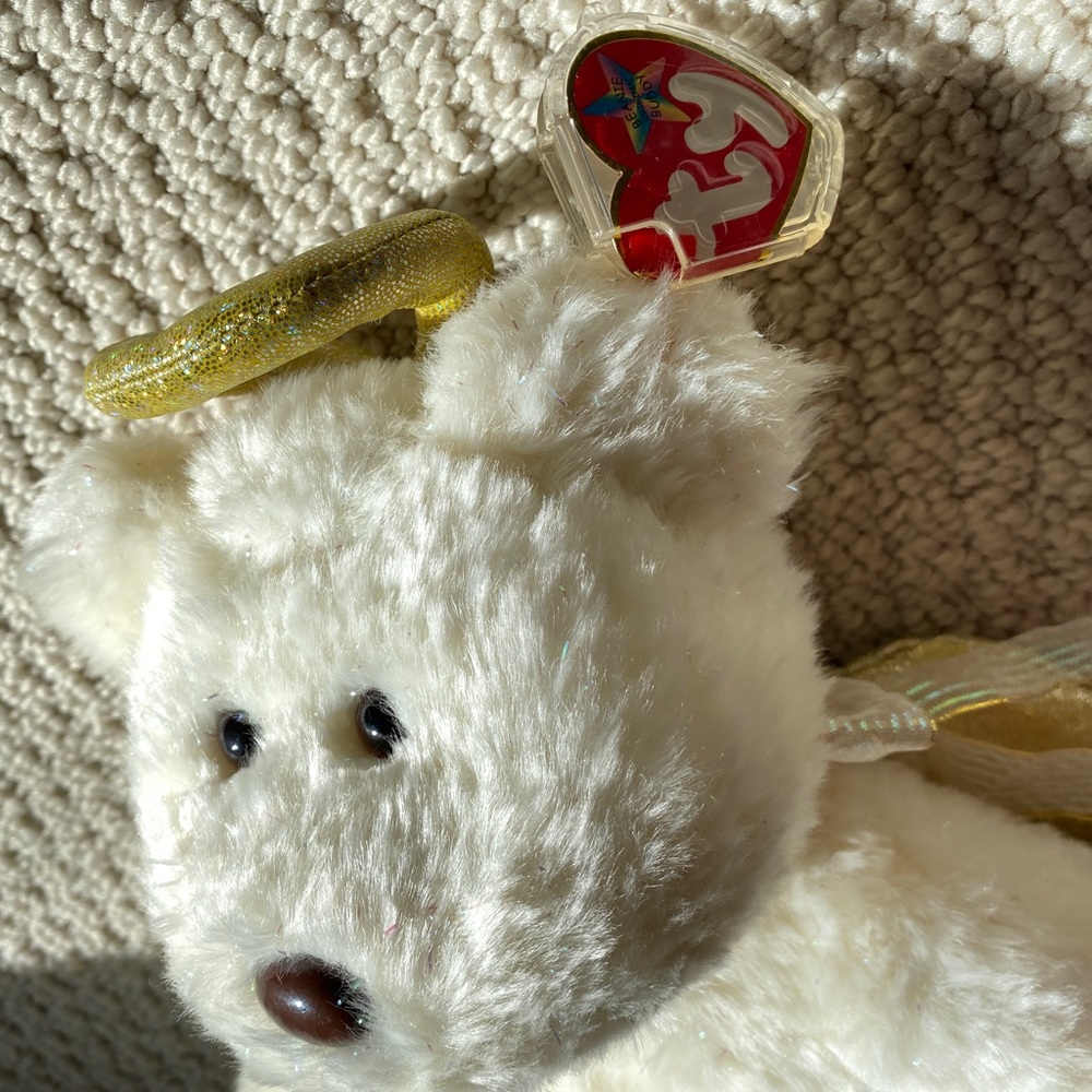 Vintage TY Beanie Buddy Halo II Angel Bear with Gold Wings 2000 New with tag - Picture 7 of 17